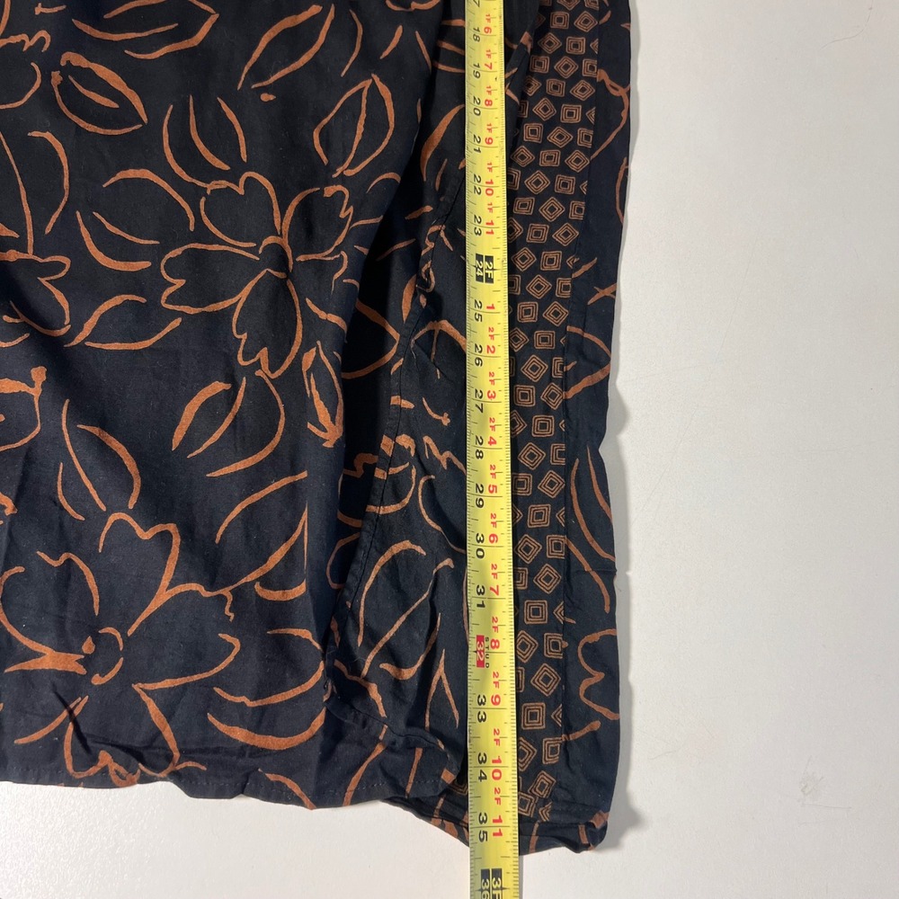 VTG Express Wrap Midi Skirt Size L Floral Geometric Dark Fairy Whimsigoth USA - Picture 6 of 7